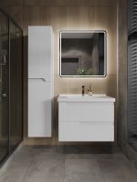 Шкаф пенал Orange Milano PM35-05KU Белый — фото 4, Пеналы для ванной комнаты