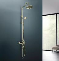 Душевая система Aquatek Классик AQ2543PG с термостатом Полированное золото — фото 5, Душевые стойки