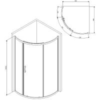Душевой уголок AM.PM Like Solo Slide 90x90 W83G-315-090CT профиль Хром глянцевый стекло прозрачное — фото 14, Душевые уголки четверть круга