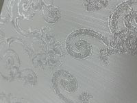 Обои Prima Italiana Ducale 80224 Винил на флизелине (1,06*10,05) Белый/Серебряный, Дамаск — фото 3, Обои для стен
