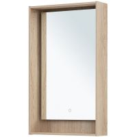 Товар: Зеркало Aquanet Милан 50 336402 с подсветкой Дуб светлый с сенсорным выключателем - фото 2 Зеркало Aquanet Милан 50 336402 с подсветкой Дуб светлый с сенсорным выключателем — фото 2, Зеркала в ванную комнату