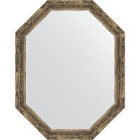 Зеркало Evoform Octagon 73x93 BY 7124 в багетной раме - Старое дерево с плетением 70 мм — фото 1, Мебель для ванной