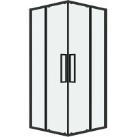 Душевой уголок Grossman Cosmo 80х80 300.K33.02.8080.21.00 профиль Черный матовый стекло прозрачное — фото 1, Душевые уголки