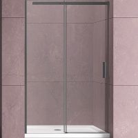 Душевая дверь Vincea Dice 130 VDS-4D130CLGM профиль Вороненая сталь стекло прозрачное — фото 1, Раздвижные душевые двери