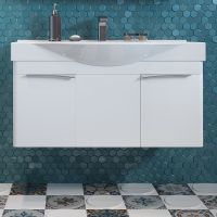 Тумба под раковину Aquaton Беверли 100 1A236701BV010 подвесная Белый глянец — фото 8, Тумбы под раковину