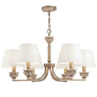 Люстра Maytoni House Barbara H003PL-06MG Белая Золото Антик — фото 1, Люстры