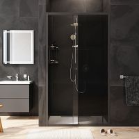 Товар: Душевая дверь AM.PM Gem Solo 110 W90G-110-1-195BG профиль Черный матовый стекло тонированное-прозрачное - фото 1 Душевая дверь AM.PM Gem Solo 110 W90G-110-1-195BG профиль Черный матовый стекло тонированное-прозрачное — фото 1, Раздвижные душевые двери