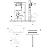 Комплект унитаза с инсталляцией Agger ATI04100+APB244 с сиденьем Микролифт и Черной матовой клавишей смыва — фото 15, Комплекты унитаз + инсталляция