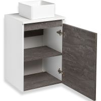 Тумба под раковину Runo Бари 40 00-00001376 подвесная Железный камень Белая — фото 4, Мебель для ванной