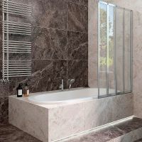 Шторка на ванну Veconi Palau 120 R PL74R-120-01-19C4 профиль Хром стекло прозрачное — фото 4, Складные шторки для ванной