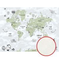 Фреска детская Ortograf Little Friends 34375 Фактура флок FLK Флизелин (4*3) Серый/Зеленый, Карты — фото 1, Фрески