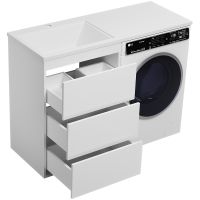 Товар: Тумба под раковину Brevita Grafit 120 GRA-01060-023Я Белая матовая - фото 6 Тумба под раковину Brevita Grafit 120 GRA-01060-023Я Белая матовая — фото 6, Мебель для ванной