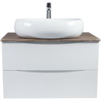 Тумба под раковину Bond Cube 80 T09805 подвесная Белая матовая Дуб — фото 19, Мебель для ванной