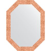 Зеркало Evoform Octagon 62x82 BY 7095 в багетной раме - Соты медь 70 мм — фото 1, Мебель для ванной