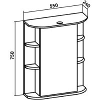 Зеркальный шкаф Runo Гиро 55 R 00000000020 с подсветкой Белый — фото 3, Зеркальные шкафы в ванную