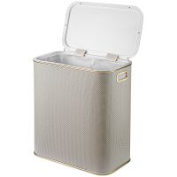 Товар: Корзина для белья Geralis RWG-M Ромб Белая, кант Золото, малая - фото 2 Корзина для белья Geralis RWG-M Ромб Белая, кант Золото, малая — фото 2, Корзины для белья