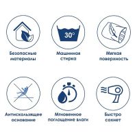 Коврик для ванной комнаты WasserKRAFT Kammel 55х57 BM-8342 Silver — фото 5, Аксессуары для туалета