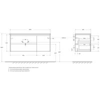 Тумба под раковину BelBagno Kraft 120 L KRAFT-1200-2C-1A-SO-RT-L подвесная Rovere Tabacco — фото 10, Тумбы под раковину