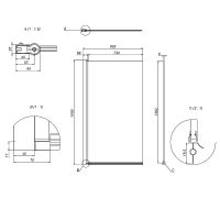 Шторка на ванну AM.PM Gem 80 W90BS-D080-140CT профиль Хром стекло прозрачное — фото 7, Шторки для ванной распашные