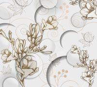 Товар: Фреска Ortograf 3D 30738 Фактура бархат золото FX-G Флизелин (3*2,7) Белый/Бежевый, Цветы/Абстракция - фото 2 Фреска Ortograf 3D 30738 Фактура бархат золото FX-G Флизелин (3*2,7) Белый/Бежевый, Цветы/Абстракция — фото 2, Фрески