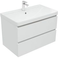 Тумба под раковину Aquanet Вега 80 308334 подвесная Белый глянец — фото 4, Мебель для ванной