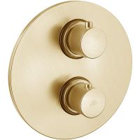 Смеситель для душа Paffoni Light LIQ018HGSP с термостатом Золото медовое брашированное — фото 1, Смеситель для душа