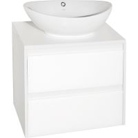 Тумба под раковину Style Line Монако 60 Люкс Plus ЛС-00000632 подвесная Осина белая Белый Лакобель — фото 1, Мебель для ванной