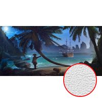 Фотообои детские Divino H-052 Фактура холст Винил на флизелине (2*1,47) Синий, Пейзаж — фото 1, Обои для стен