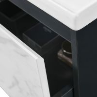 Тумба с раковиной Orans BC-0903 60 903600 подвесная Dark grey White marble — фото 5, Тумбы с раковиной