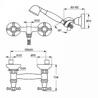 Смеситель для душа Ideal Standard Reflection Хром Золото арт-B9659LS — фото 2, Смесители для душа с лейкой