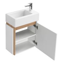 Товар: Тумба под раковину Aquaton Эклипс 45 М R 1A172801EK49R подвесная Белый Эбони светлый - фото 3 Тумба под раковину Aquaton Эклипс 45 М R 1A172801EK49R подвесная Белый Эбони светлый — фото 3, Мебель для ванной