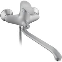 Смеситель для ванны Frap H01-1 F2201-1 универсальный Хром матовый — фото 1, Смеситель для ванны