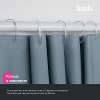 Штора для ванны Iddis Promo 180х200 P09PE18i11 Светло-серая — фото 5, Аксессуары для туалета