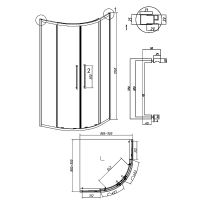 Душевой уголок Grossman Cosmo 90х90 301.K33.02.9090.21.10 профиль Черный матовый стекло тонированное — фото 11, Душевые уголки четверть круга