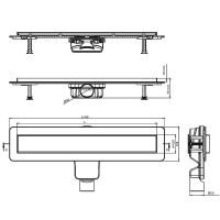 Душевой лоток Berges Optim Line Black 600 095506 с Черной матовой решеткой / под плитку — фото 5, Душевые лотки