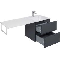 Тумба под раковину Aquanet Алвита 120 R 243662 подвесная Серый антрацит — фото 8, Тумбы под раковину