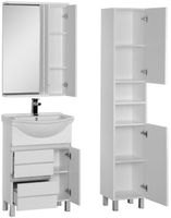 Зеркало со шкафом Aquanet Доминика 60 171918 с подсветкой R Белое — фото 4, Зеркальные шкафы в ванную