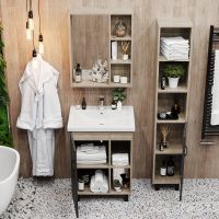 Тумба под раковину Onika Тимбер 60.01 106116 Серый матовый Дуб сонома — фото 4, Мебель для ванной