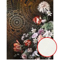 Фреска Ortograf Flower Dreams 31620 Фактура флок FLK Флизелин (2,1*2,7) Черный/Разноцветный, Цветы/Геометрия — фото 1, Фрески