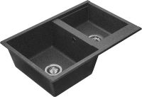 Кухонная мойка Aquaton Делия 78 DBL 2 1A723132DE210 Графит — фото 2, Кухонные мойки