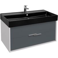 Тумба под раковину Jacob Delafon Vivienne 100 EB1668-J5-J54 подвесная Серая матовая Белая глянцевая — фото 2, Тумбы под раковину