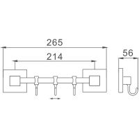 Вешалка для полотенец Haiba HB8615-3 Хром — фото 2, Крючки для полотенец