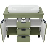 Тумба с раковиной Brevita Enfida 100 УТ000022697 Зеленая матовая — фото 3, Мебель для ванной