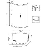Душевой уголок Grossman Classic 120х80 L GR-9120L профиль Хром стекло прозрачное — фото 11, Душевые уголки