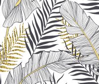 Фреска Ortograf Oasis 32733 Фактура бархат FX Флизелин (3,2*2,7) Белый/Желтый/Серый, Листья — фото 2, Фрески