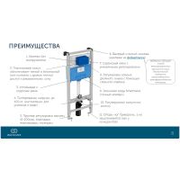 Инсталляция Ideal Standard Prosys TT00007/459AW для унитаза с Белой матовой клавишей смыва — фото 6, Инсталляции для унитазов