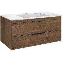 Тумба под раковину Vincea Chiara 2D 100 подвесная T.Oak арт-VMC-2C2100TO — фото 2, Тумбы под раковину