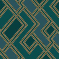 Обои Grandeco Asperia 177504 Винил на флизелине (0,53*10,05) Зеленый/Золото/Бирюзовый, Геометрия — фото 1, Обои для стен