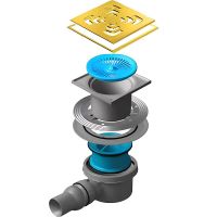 Душевой трап Pestan Confluo Standard 13000136 с решеткой Золото глянец — фото 1, Трапы для душа