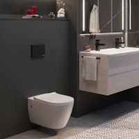 Товар: Комплект унитаза Berges Mascon Rimless с инсталляцией Atom Line 043352 с сиденьем Микролифт и Белой клавишей смыва - фото 20 Комплект унитаза Berges Mascon Rimless с инсталляцией Atom Line 043352 с сиденьем Микролифт и Белой клавишей смыва — фото 20, Унитазы